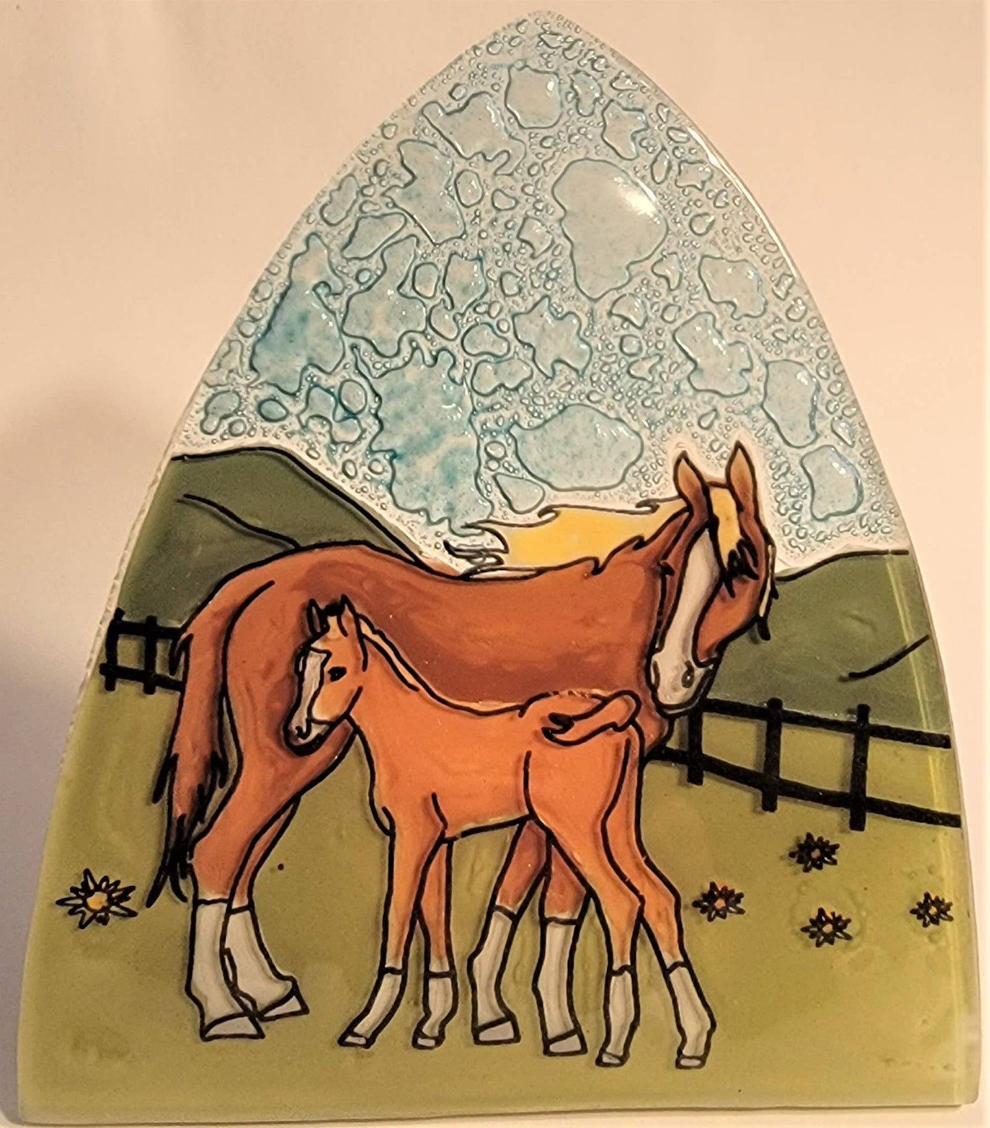 Glass Night Light - Horse Family