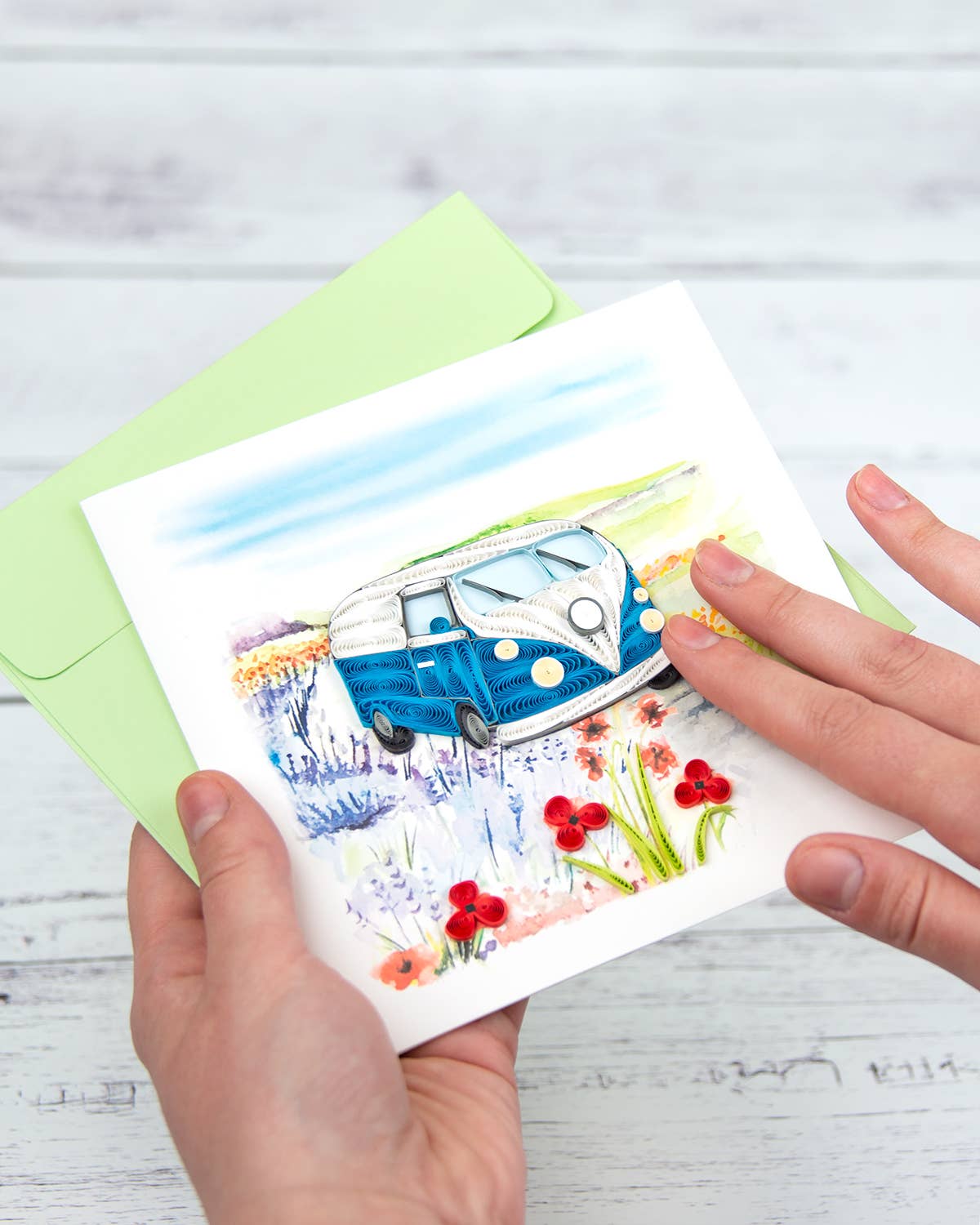 Quilled Greeting Card, "Road Trip"