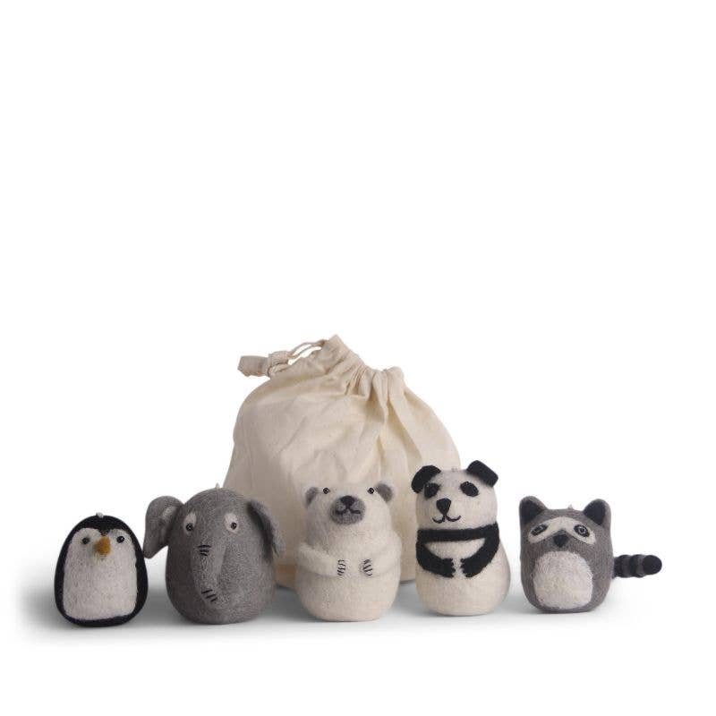 Felted Zoo Animals - Set of 5