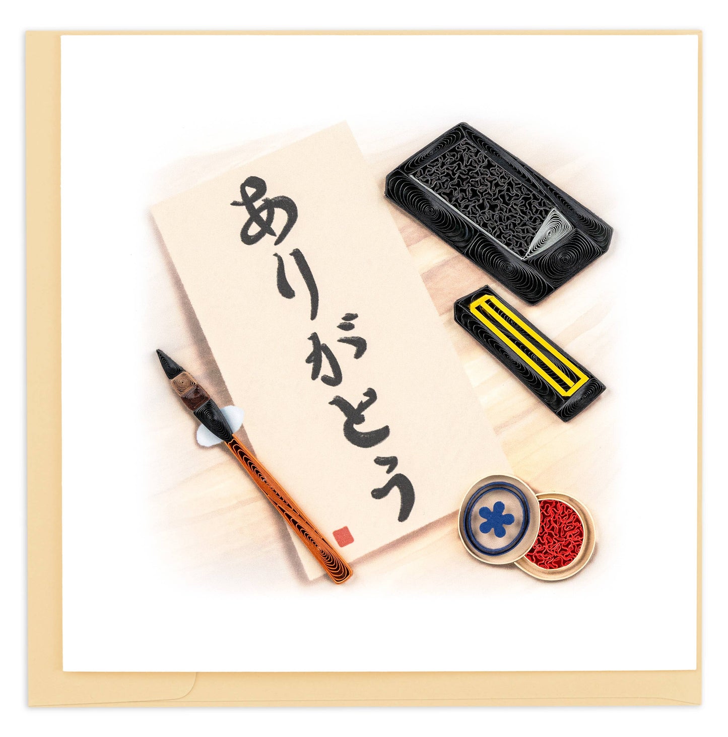 Quilled Greeting Card, "Thank You Calligraphy"