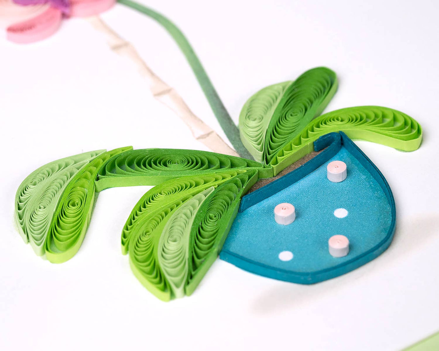 Quilled Greeting Card, "Potted Orchid"