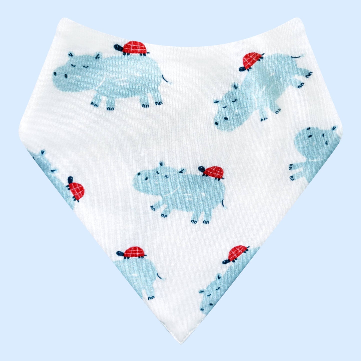 Hippo & Turtle Organic Kerchief Bib