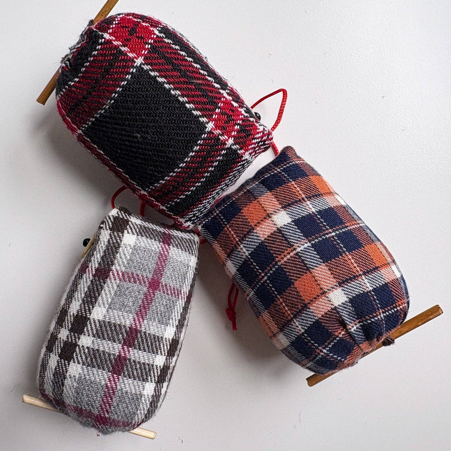 Khon Plaid Owl Ornament