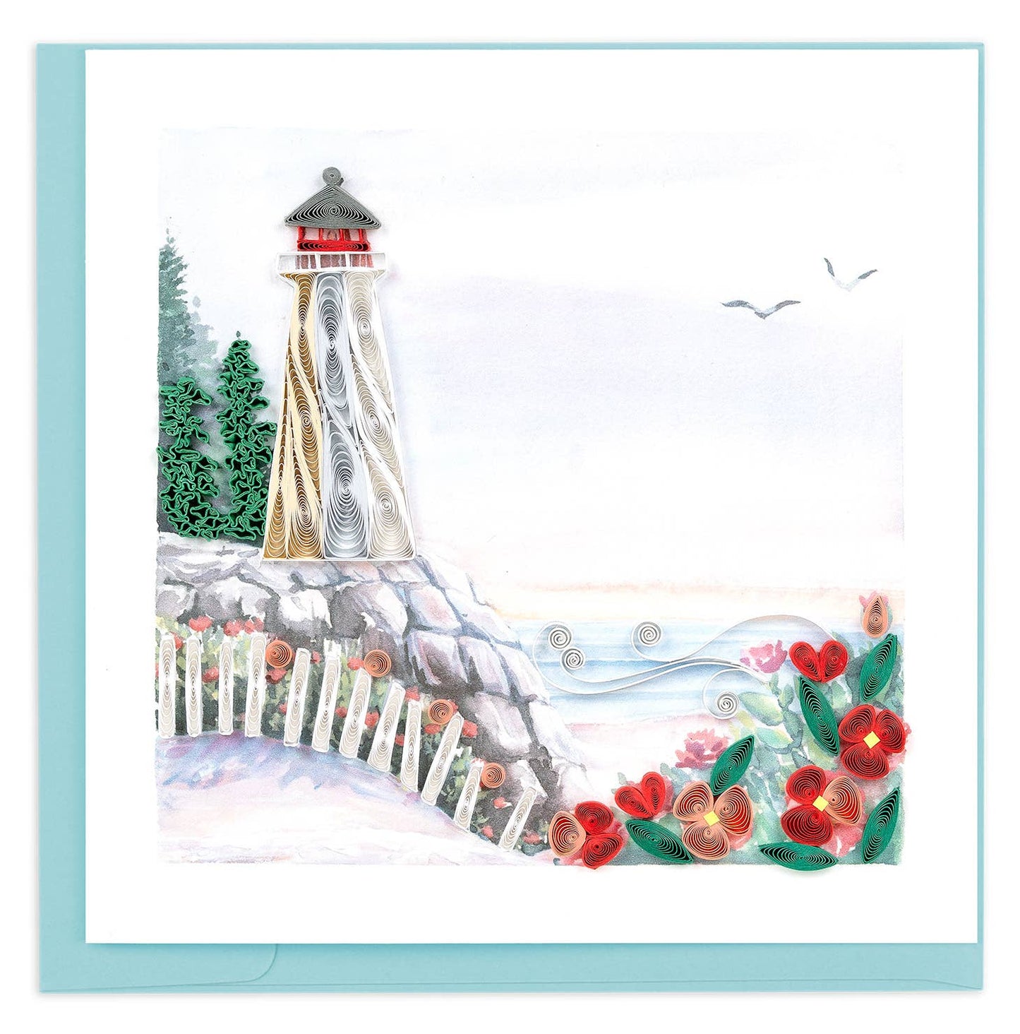 Quilled Greeting Card, "Lighthouse Cliff"