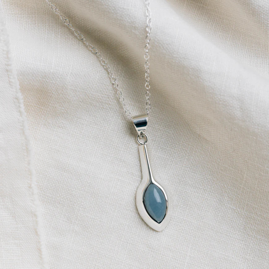 Celestial Silver Marquise Pendant Necklace^