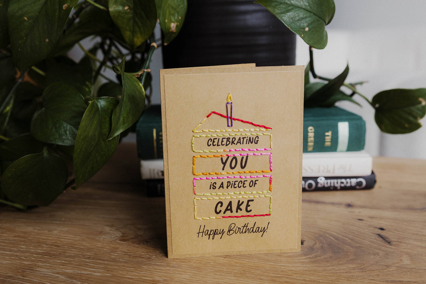 Celebrating You Hand Stitched Greeting Card