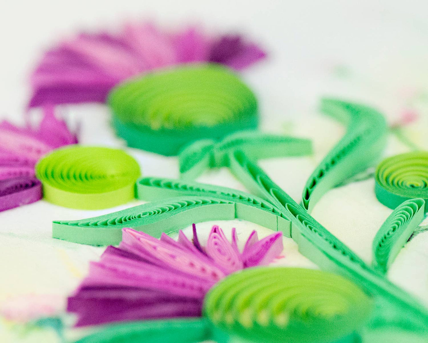 Quilled Greeting Card, "Thistle"
