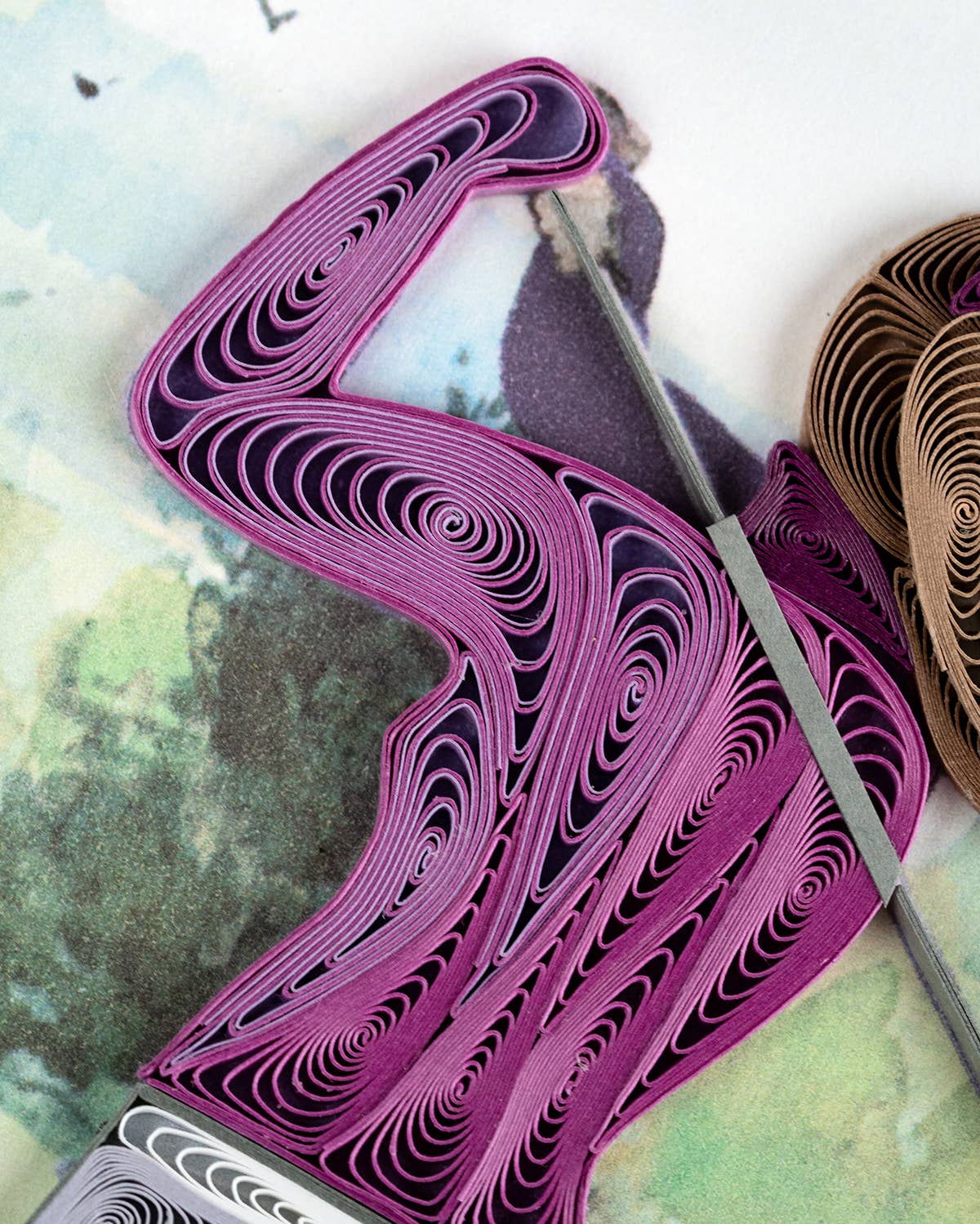 Quilled Greeting Card, "Female Golfer"