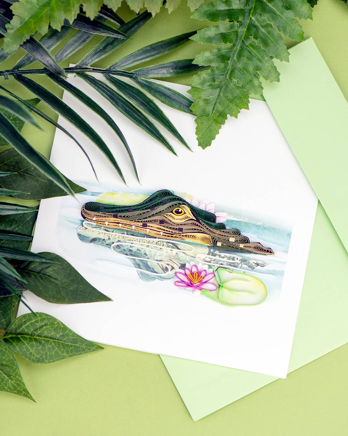 Quilled Greeting Card, "Alligator"