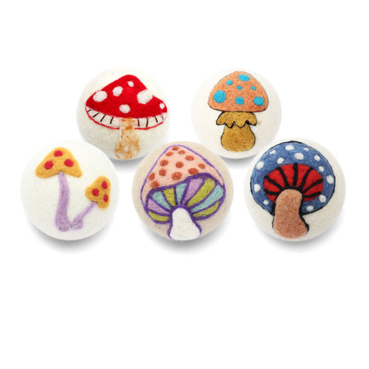 Eco Wool Dryer Balls, "Mushrooms"