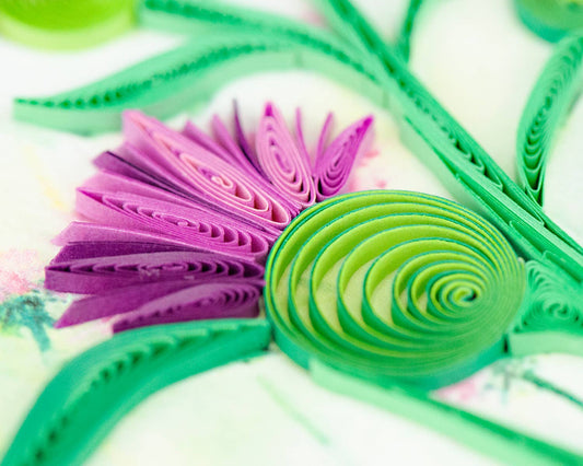 Quilled Greeting Card, "Thistle"