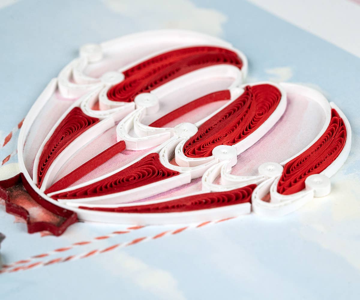 Quilled Greeting Card, "Heart Air Balloon"