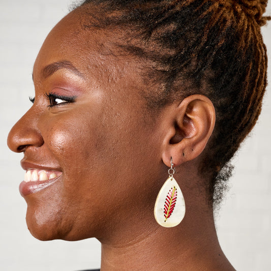 Lacay Stitched Drop Teardrop Earrings - Ten Thousand Villages