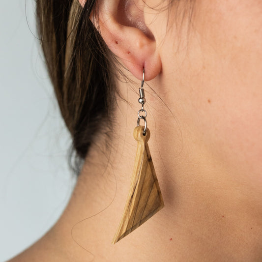 Earrings sails olive wood 3L natural