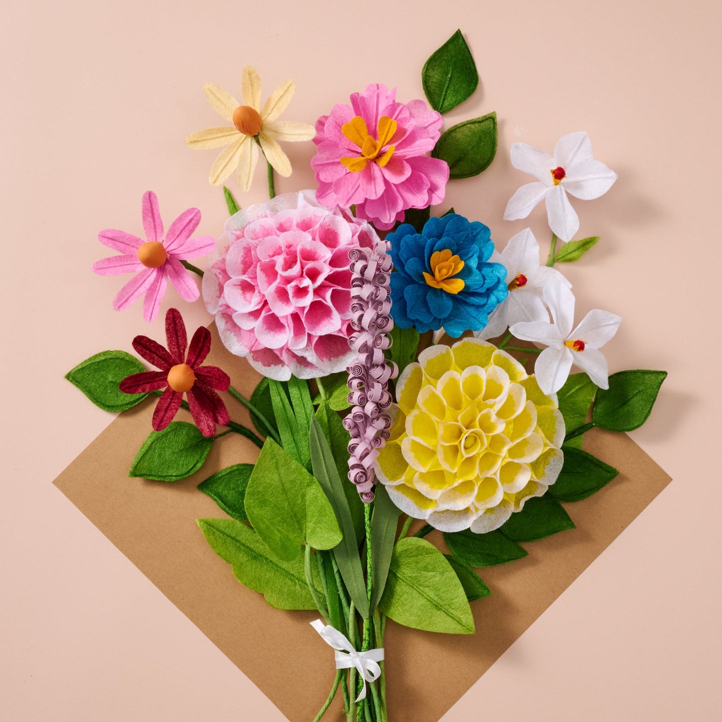 Silk Paper Dahlia Flowers - Pink