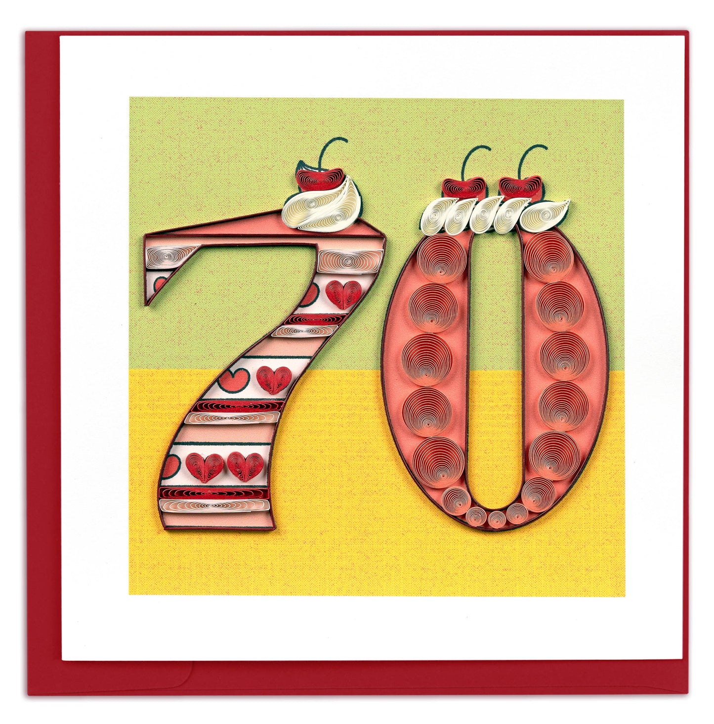 Quilled Greeting Card, "Milestone - 70"