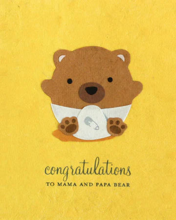 Recycled Paper Cards, "Baby Bear Congrats"
