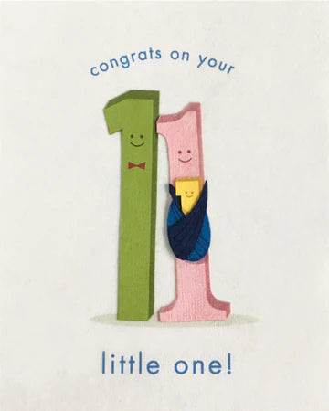 Recycled Paper Cards, "Little 1 Congrats"