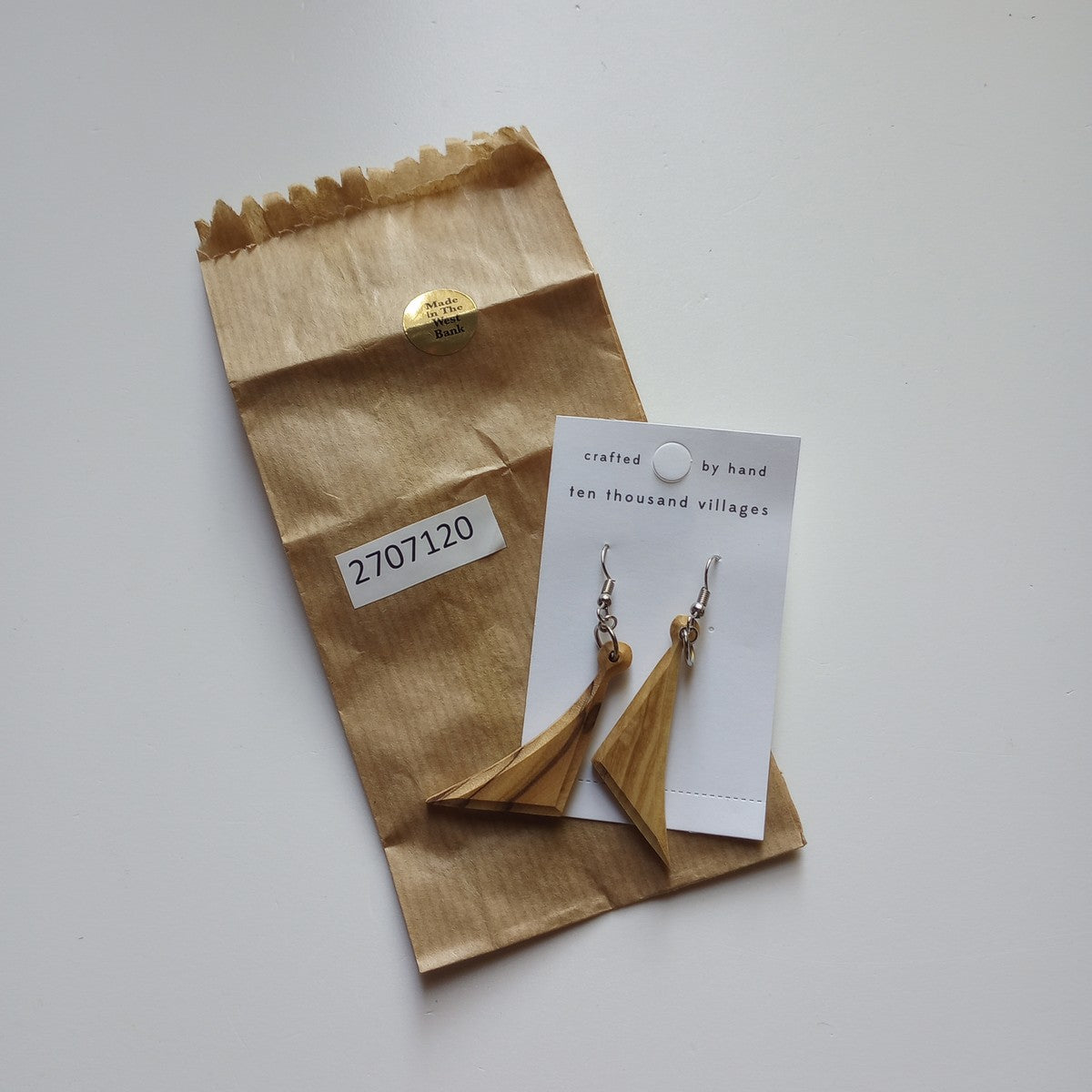 Earrings sails olive wood 3L natural