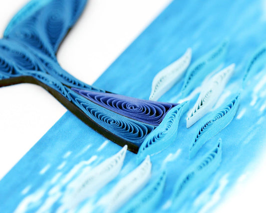 Quilled Greeting Card, "Whale Tail"