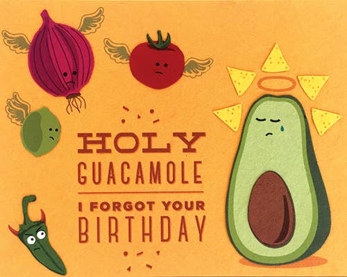 Recycled Paper Cards, "Holy Guacamole Birthday"