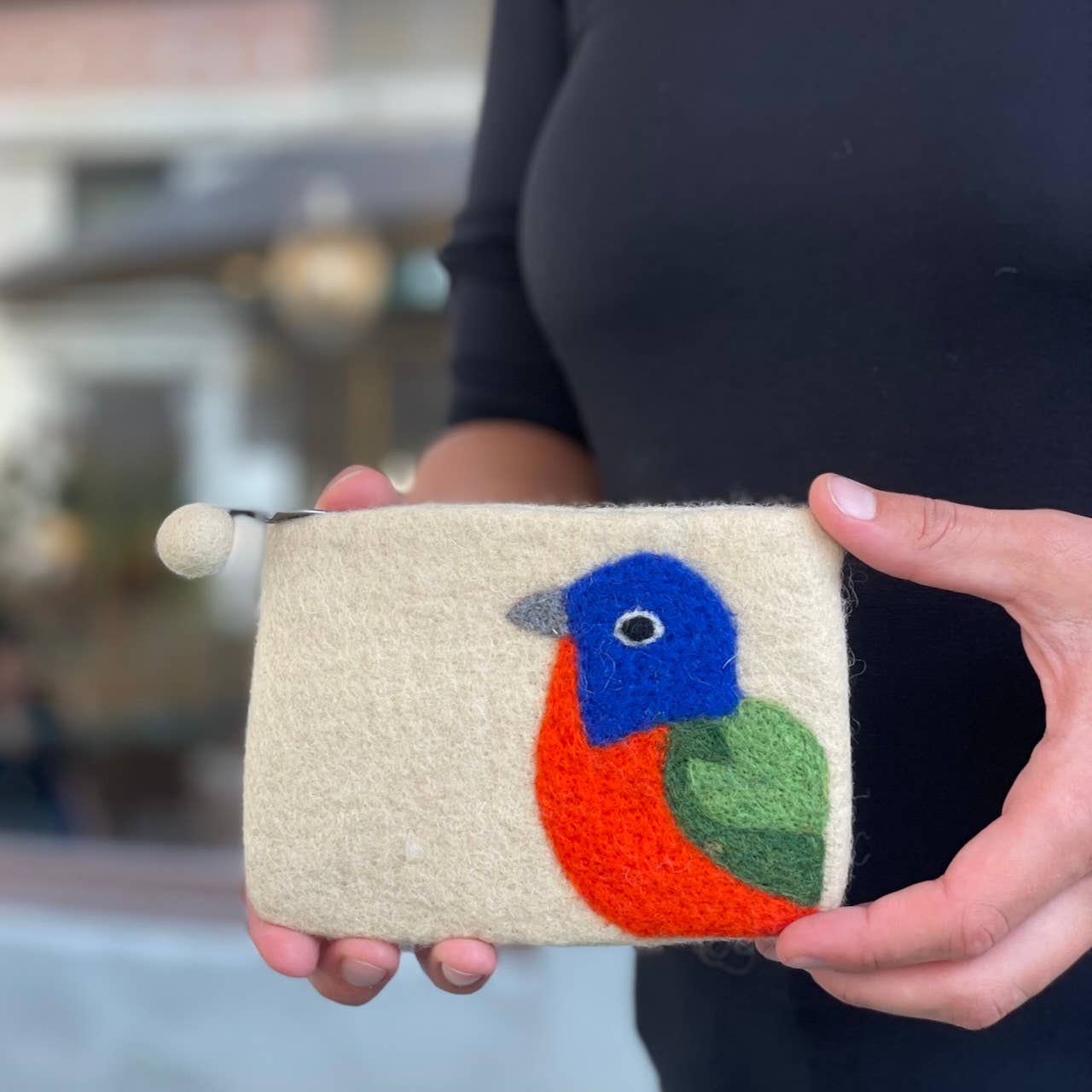 Painted Bunting Felt Coin Purse