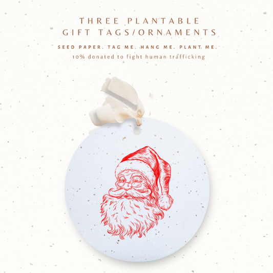 Plantable Seed Gift Tags, Santa Claus