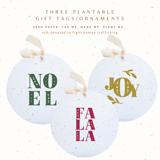 Plantable Seed Gift Tags , Joy Noel FaLaLa
