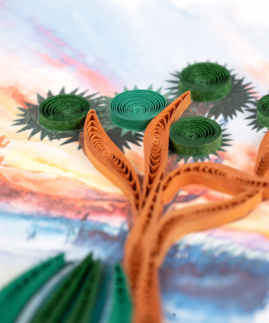 Quilled Greeting Card, "Desert Landscape"