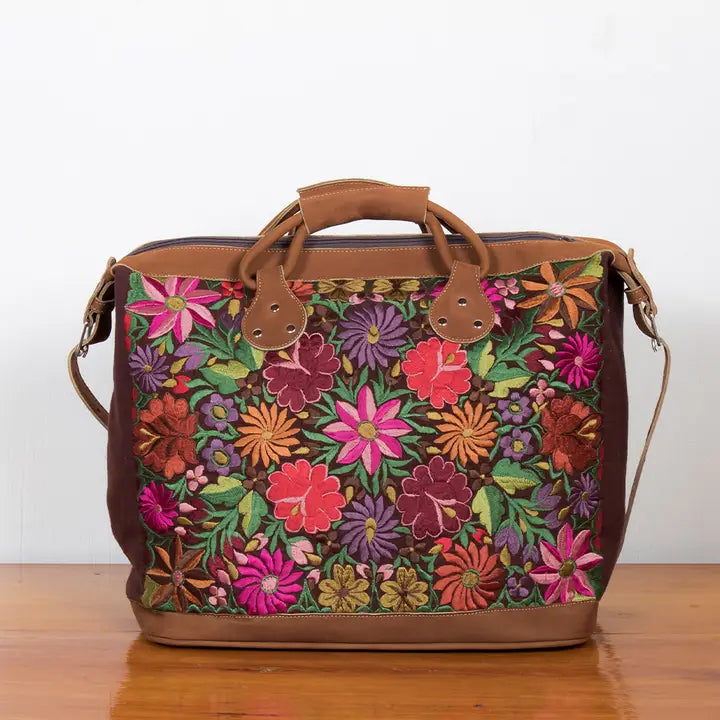 Suitcase, Embroidered Floral