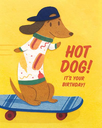 Recycled Paper Cards, "Hot Dog Birthday"