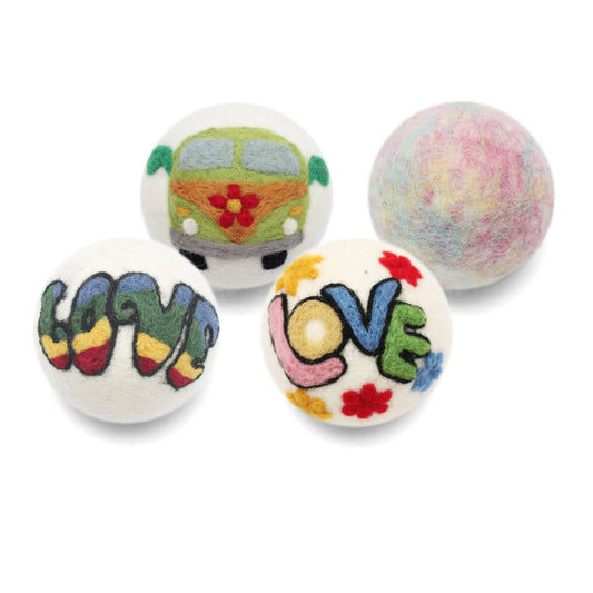 Eco Wool Dryer Balls, "Hippie Collection"