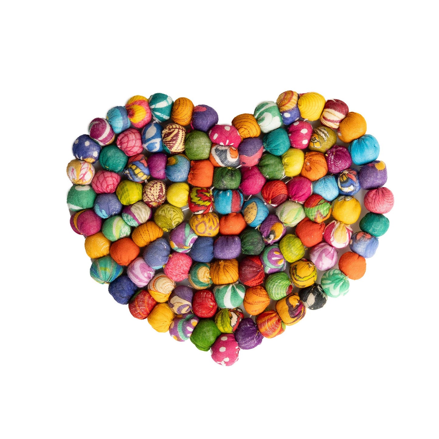 Recycled Sari Fabric Heart Trivet