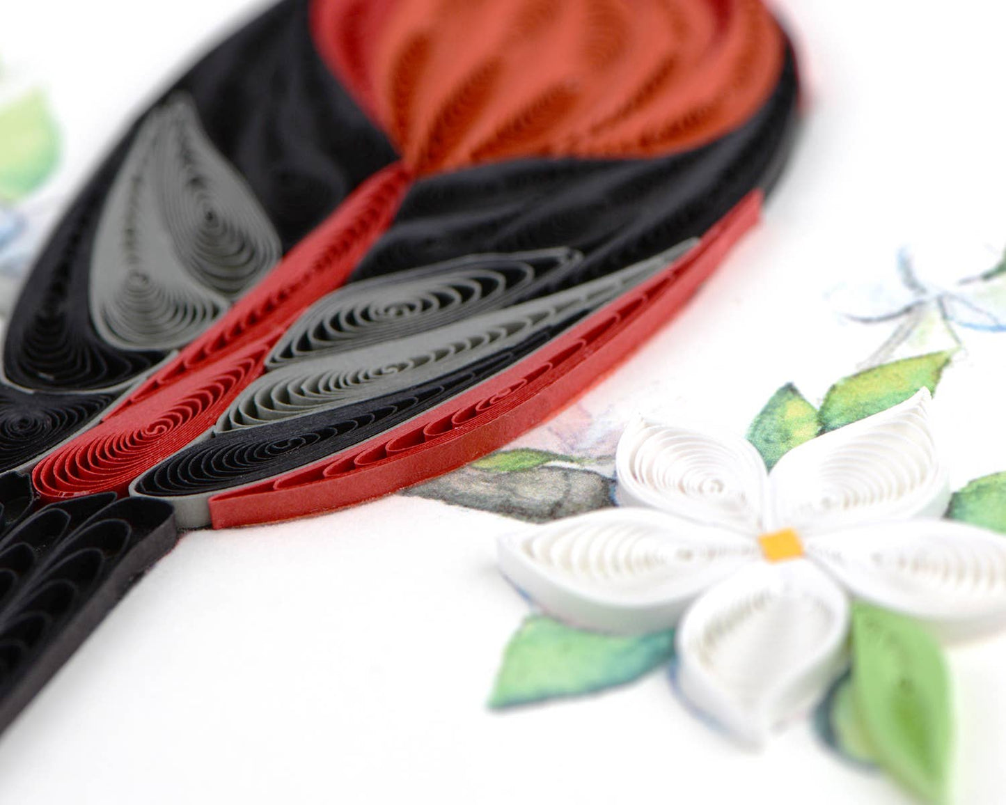 Quilled Greeting Card, "Scarlet Tanager"