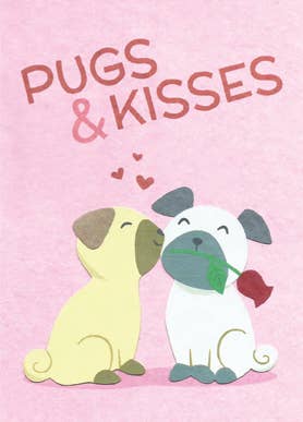 Recycled Paper Cards, "Pugs and Kisses"