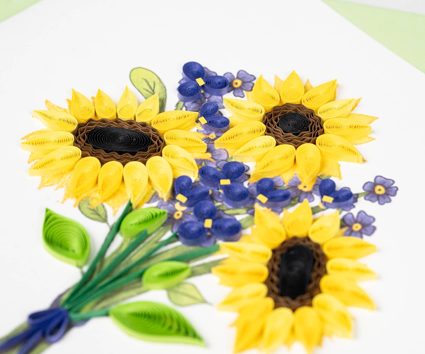 Quilled Greeting Card, "Birthday Sunflower Bouquet"