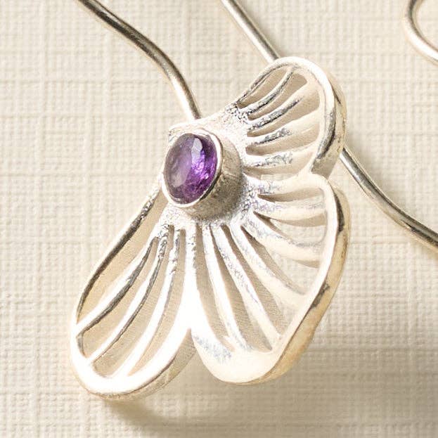 Khilana Amethyst Bloom Drop Earrings