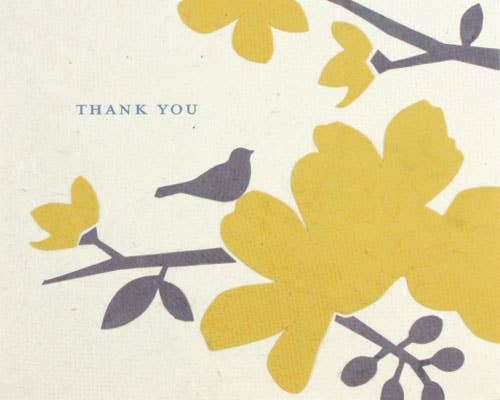 Recycled Paper Cards, "Blooming Thank You"