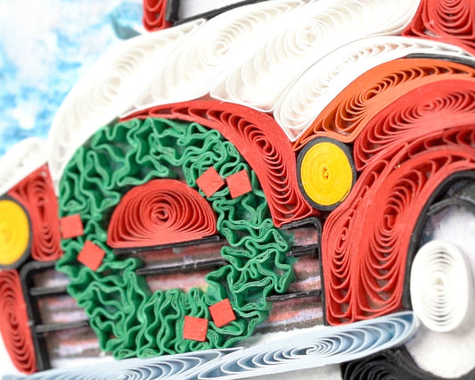 Quilled Greeting Card, "Christmas Truck"