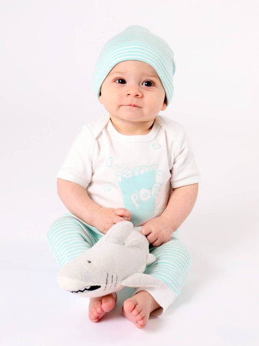 Organic Graphic Bodysuit, "Popcorn Print"