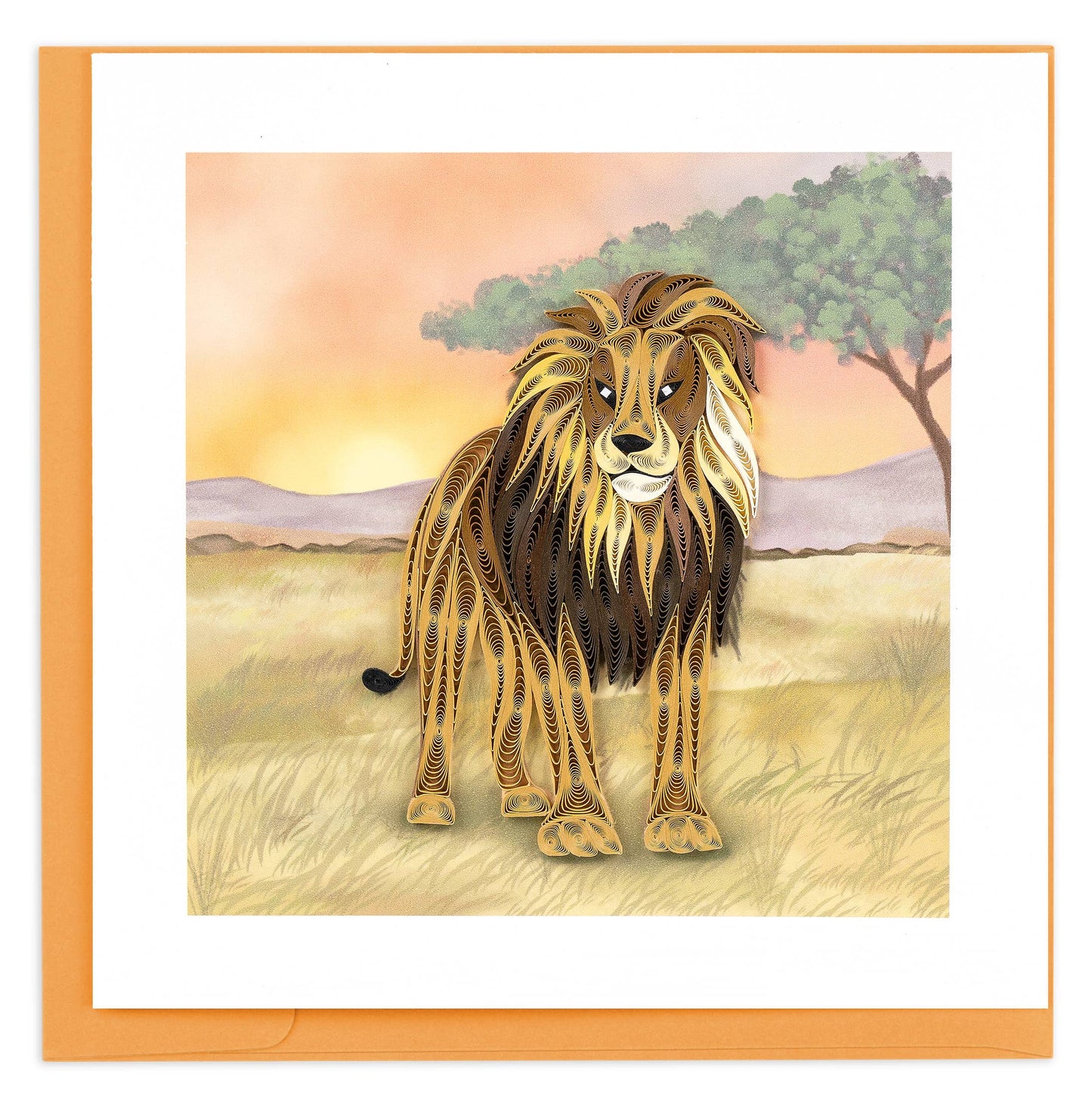 Quilled Greeting Card, "Savanna Lion"
