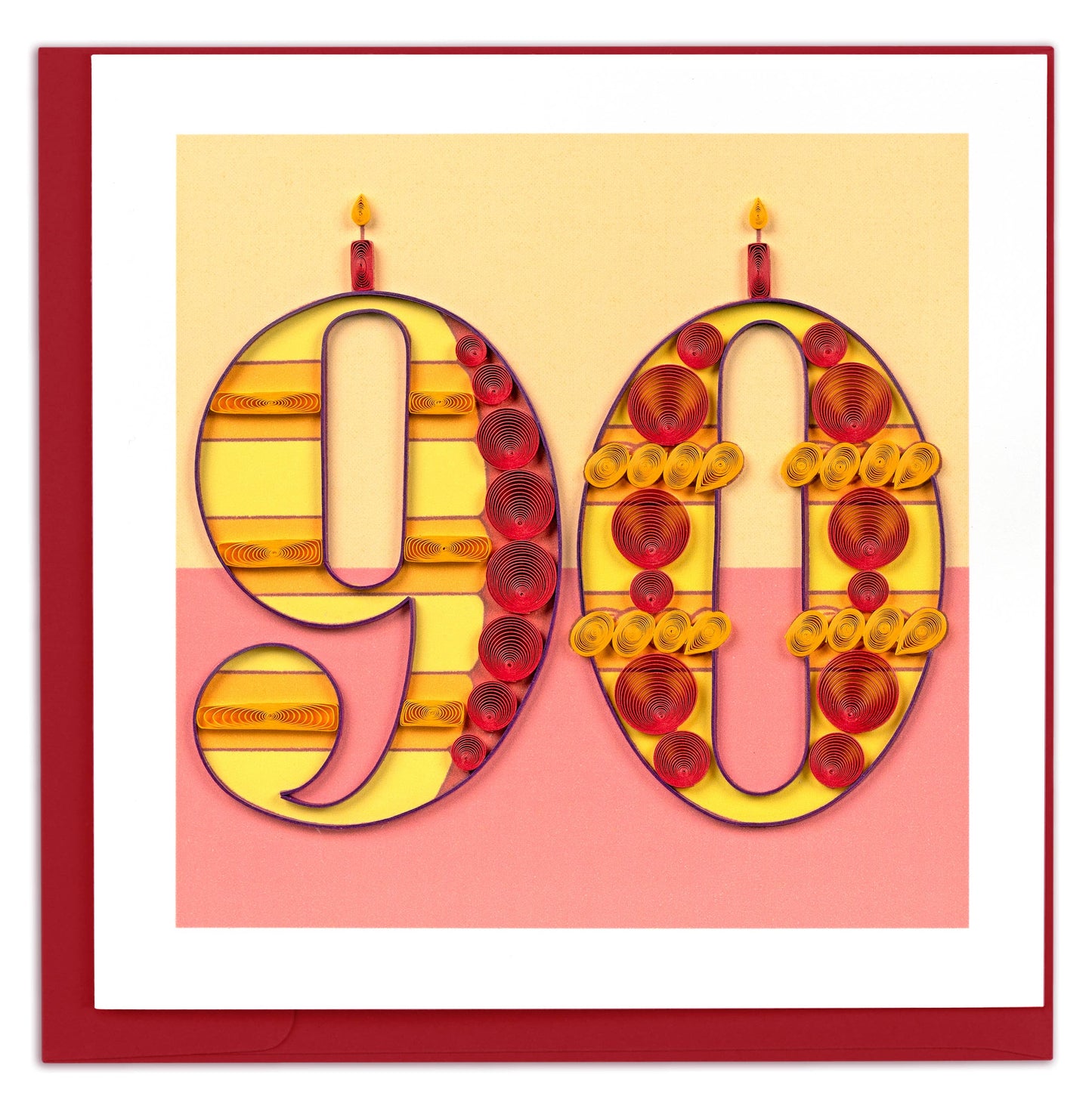Quilled Greeting Card, "Milestone-90"