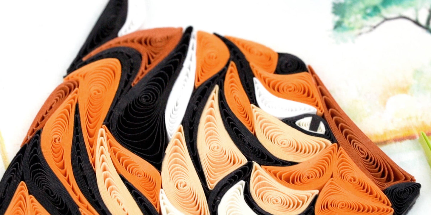 Quilled Greeting Card, "Bengal Tiger"