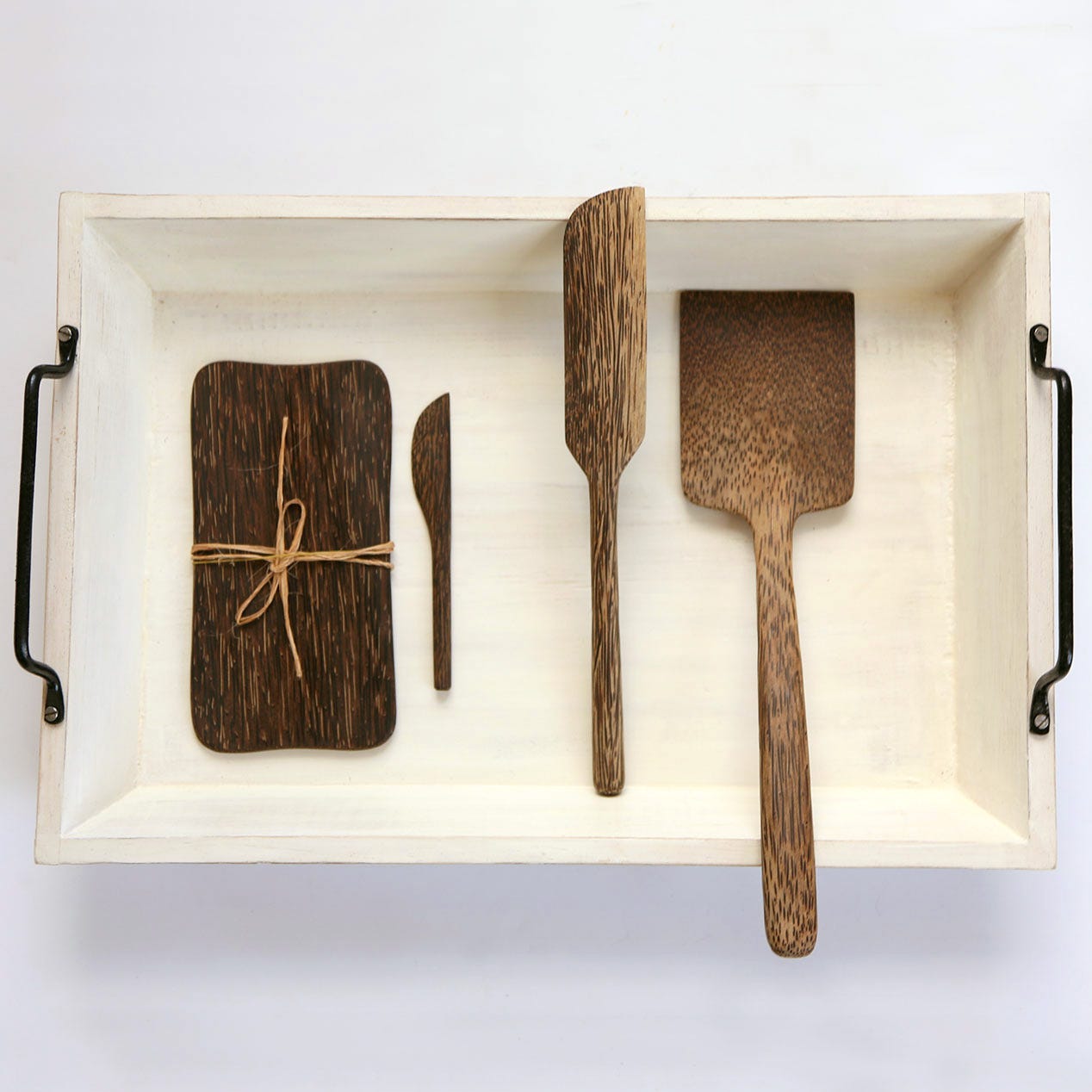 Dish w/spreader s/2 palm wd 7.5L