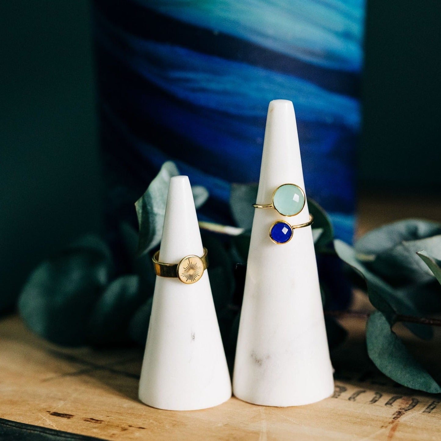 Ring cuff guiding star bombshell .4D brass