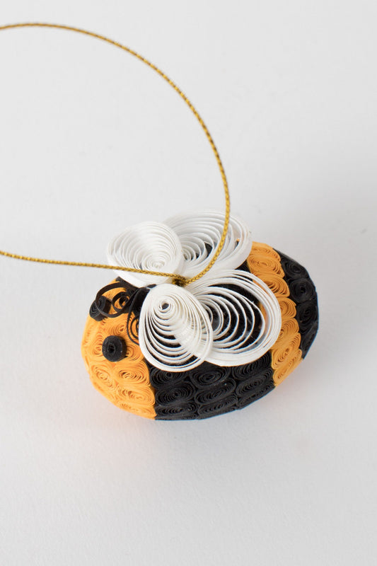 Ornament bee M/3 quill paper 2L black/yellow
