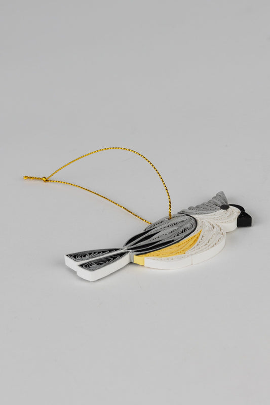 Ornament titmouse M/3 quilled paper 4L blk/gray