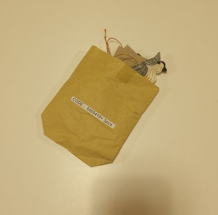 Ornament titmouse M/3 quilled paper 4L blk/gray