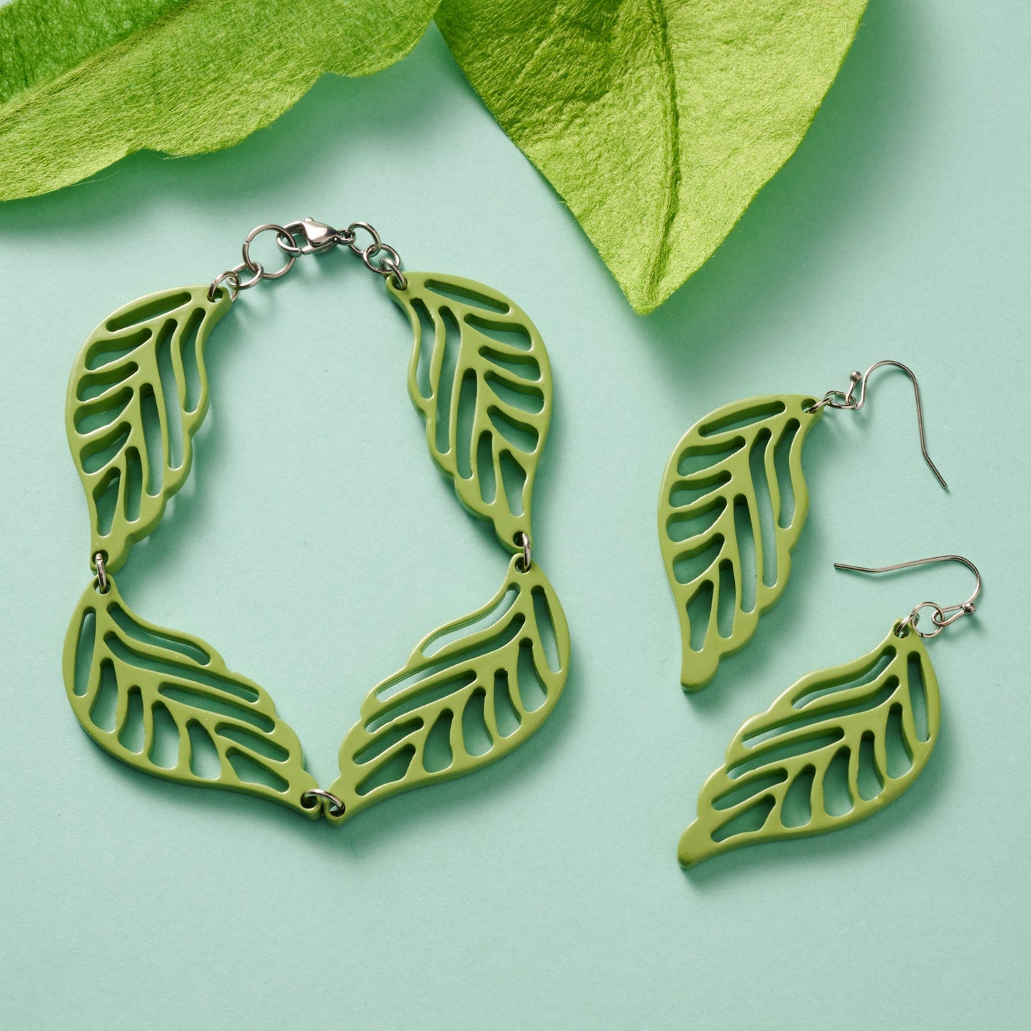 Painted Bodhi Leaves Earrings