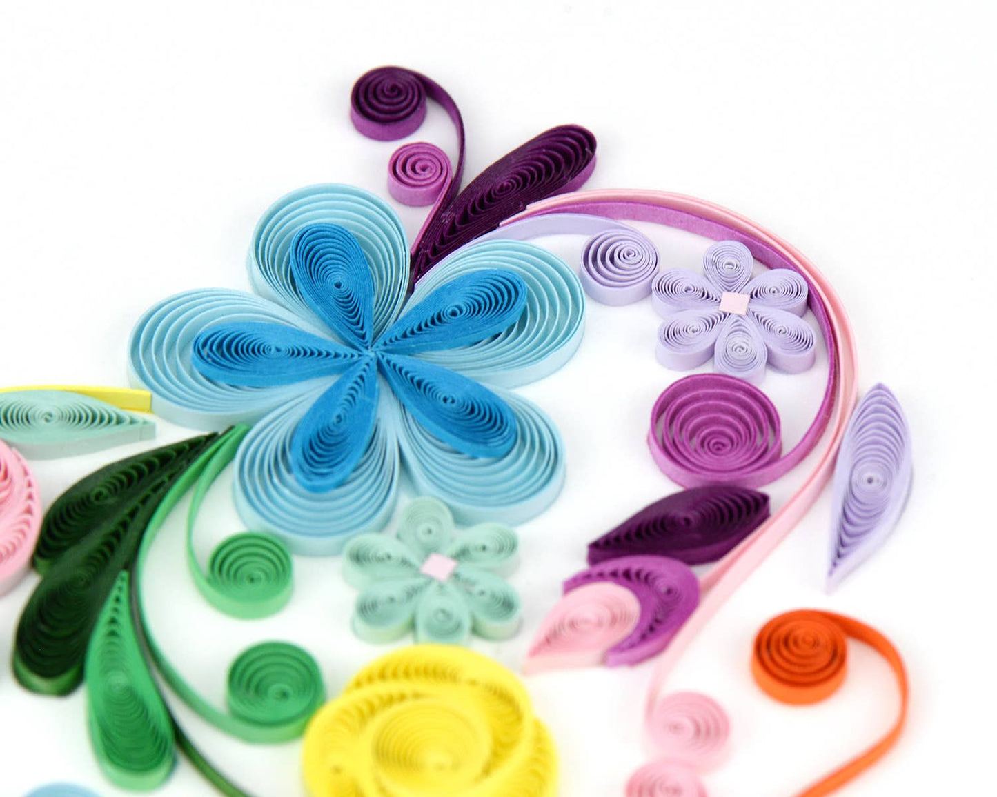 Quilled Greeting Card, "Floral Rainbow Heart"